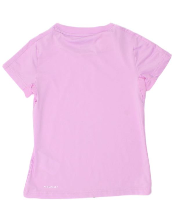 Adidas Girls Aeroready T-Shirt Top 7-8 år Lilla Polyester