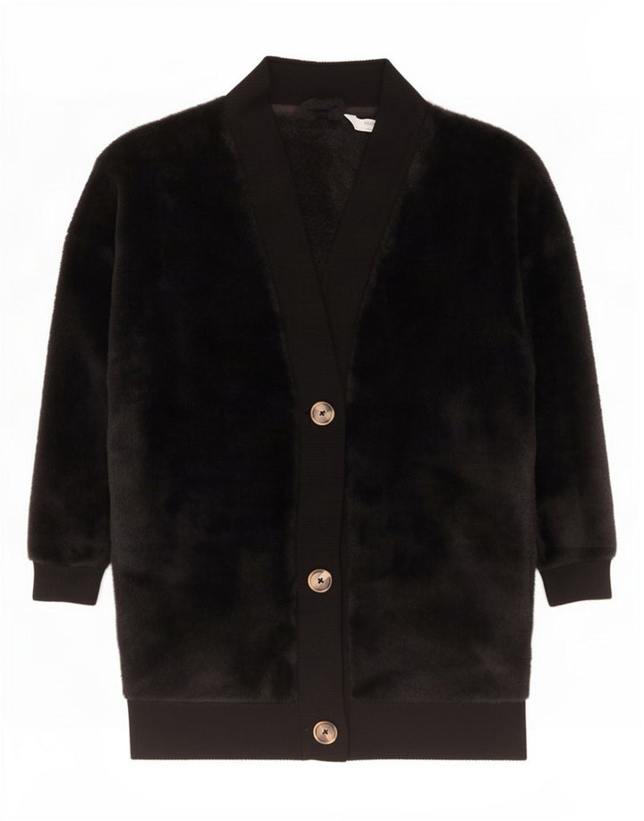 Marks & Spencer Dame Oversized Longline Cardigan Sweater UK 6 XS Sort