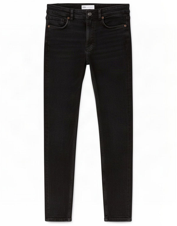 Zara Dame Skinny Jeans EU 40 Medium W30 L27 Sort Bomuld
