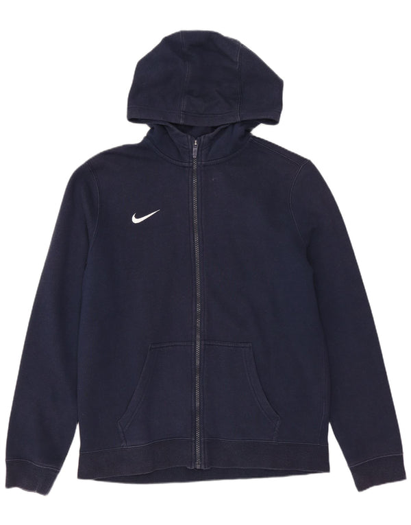 NIKE hættetrøje med lynlås til drenge 13-14 år XL marineblå bomuld