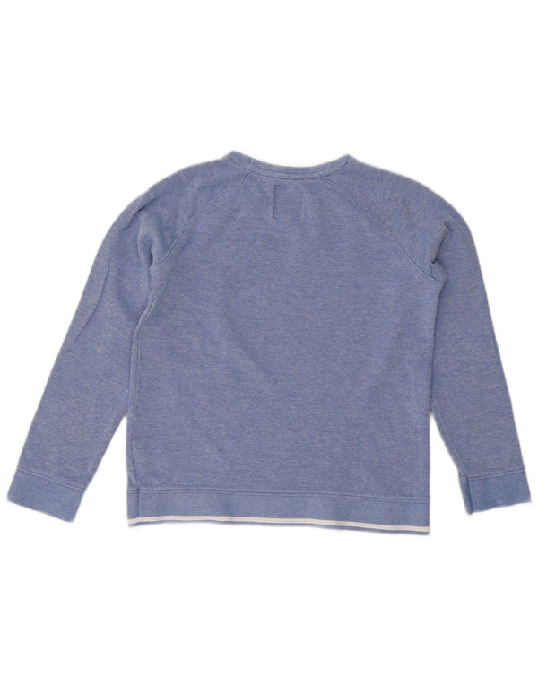 Crew Clothing Boys Neck Jumper Sweater 9-10 Years Blue Flecked Cotton