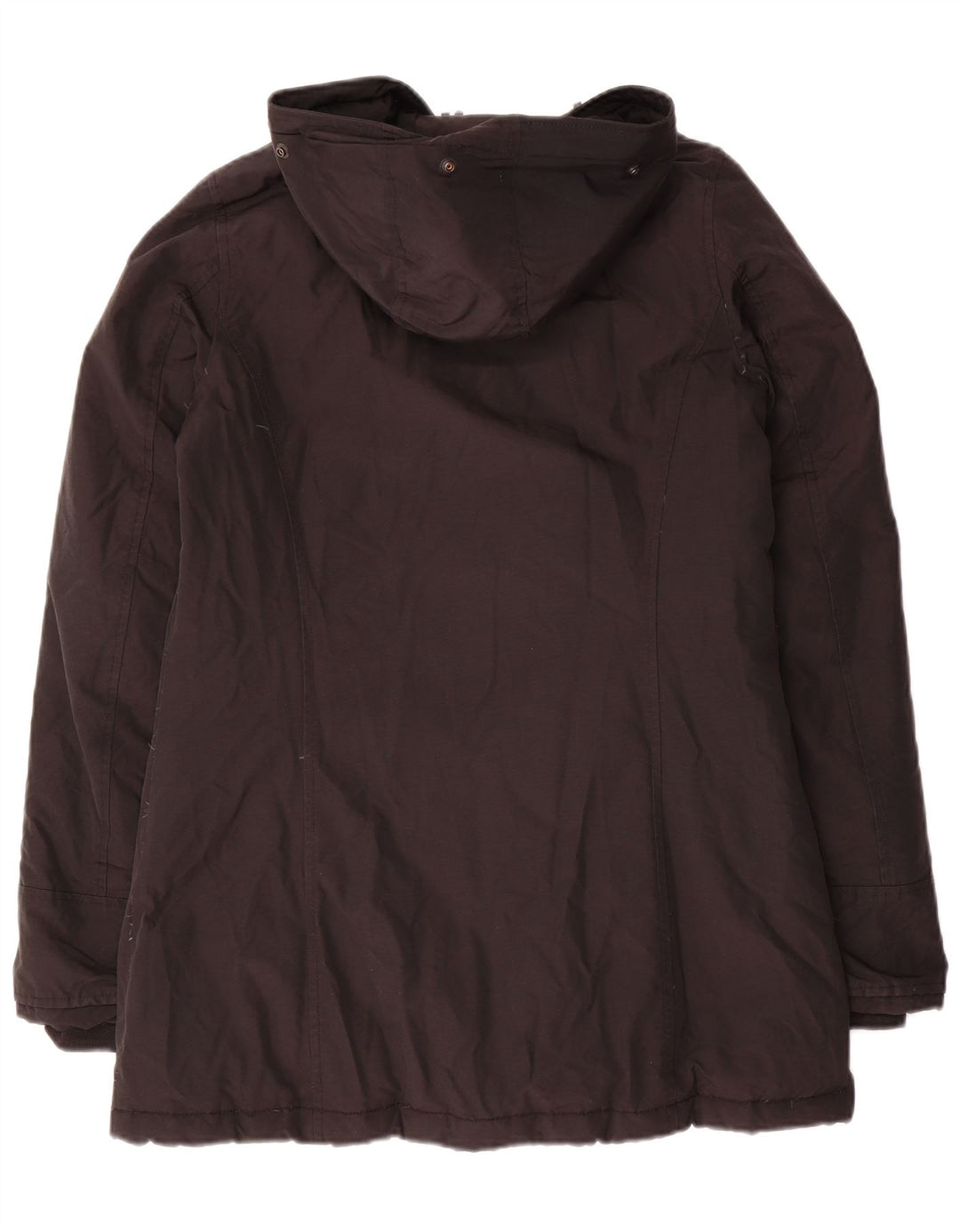 Woolrich Dame Hætte Polstret Frakke UK 10 Small Black Bomuld