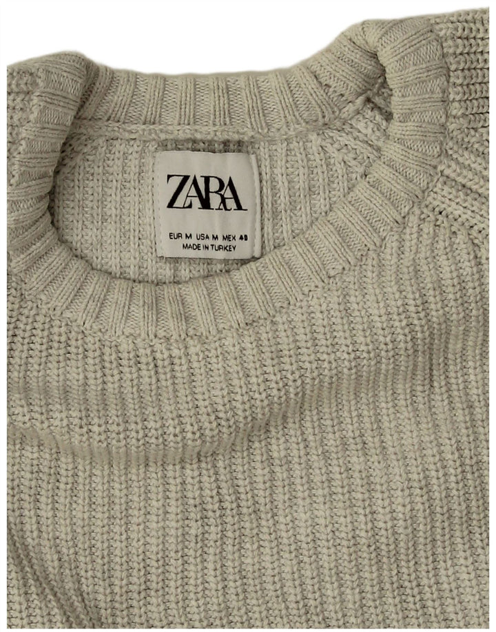 Zara Herre Boat Neck Jumper Sweater Medium Grå