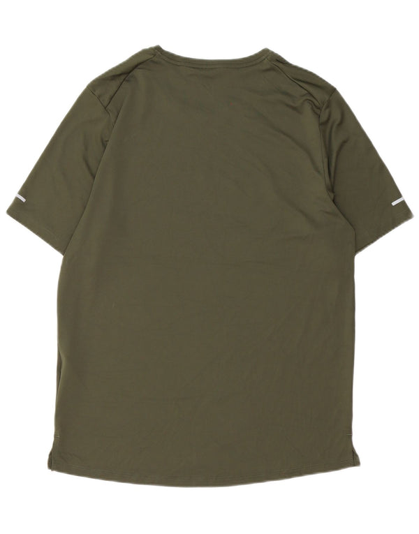 Nike Herre Running Grafisk T-Shirt Top Medium Grøn Polyester Sports