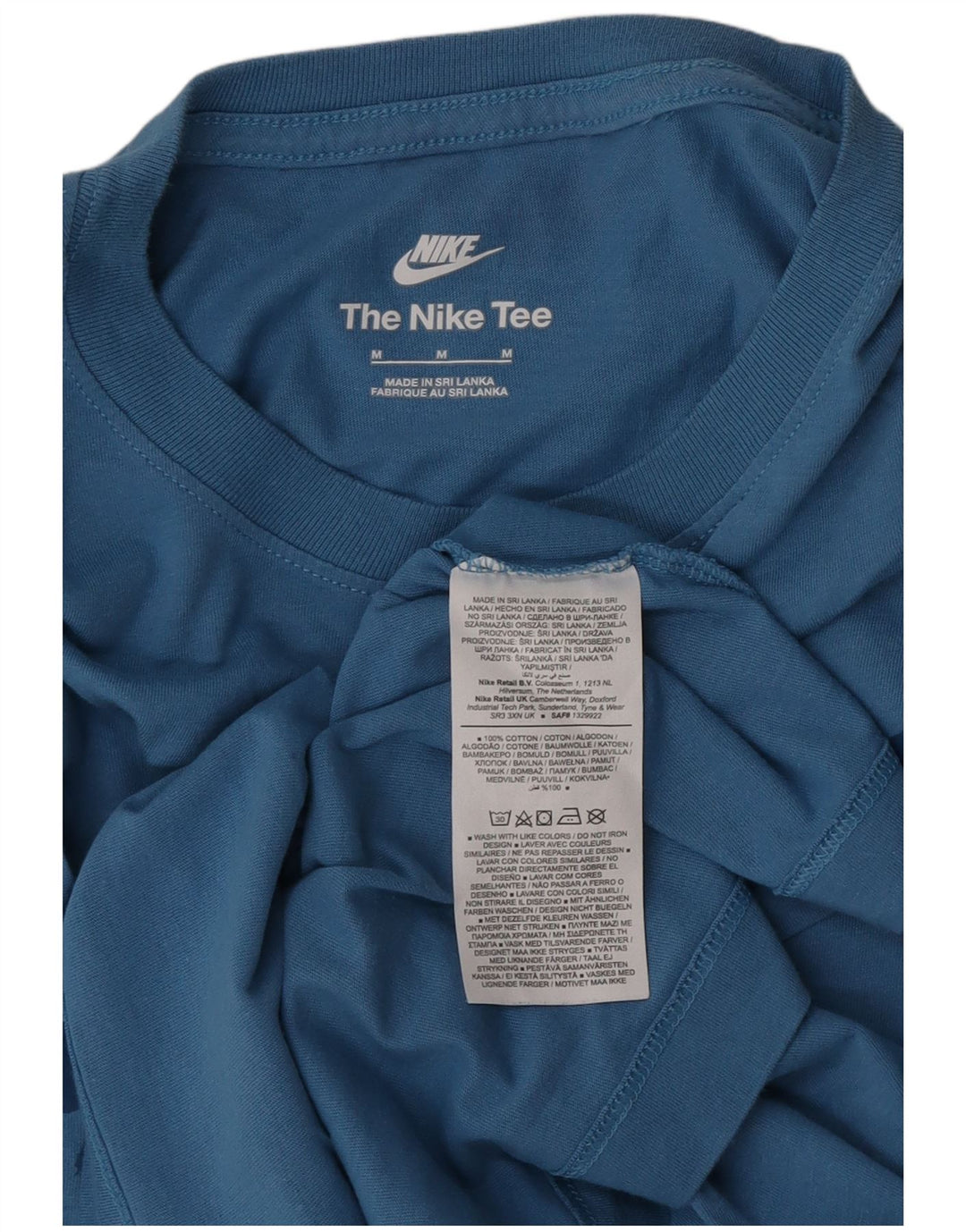 Nike Grafisk T-shirt top mellemblå bomuld til mænd