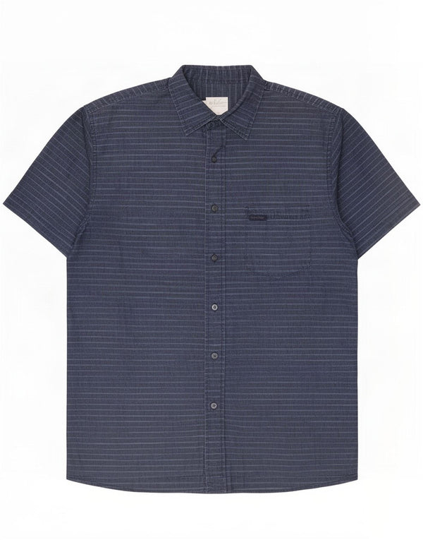Calvin Klein Jeans Mens Short Sleeve Shirt Medium Navy Blue Striped