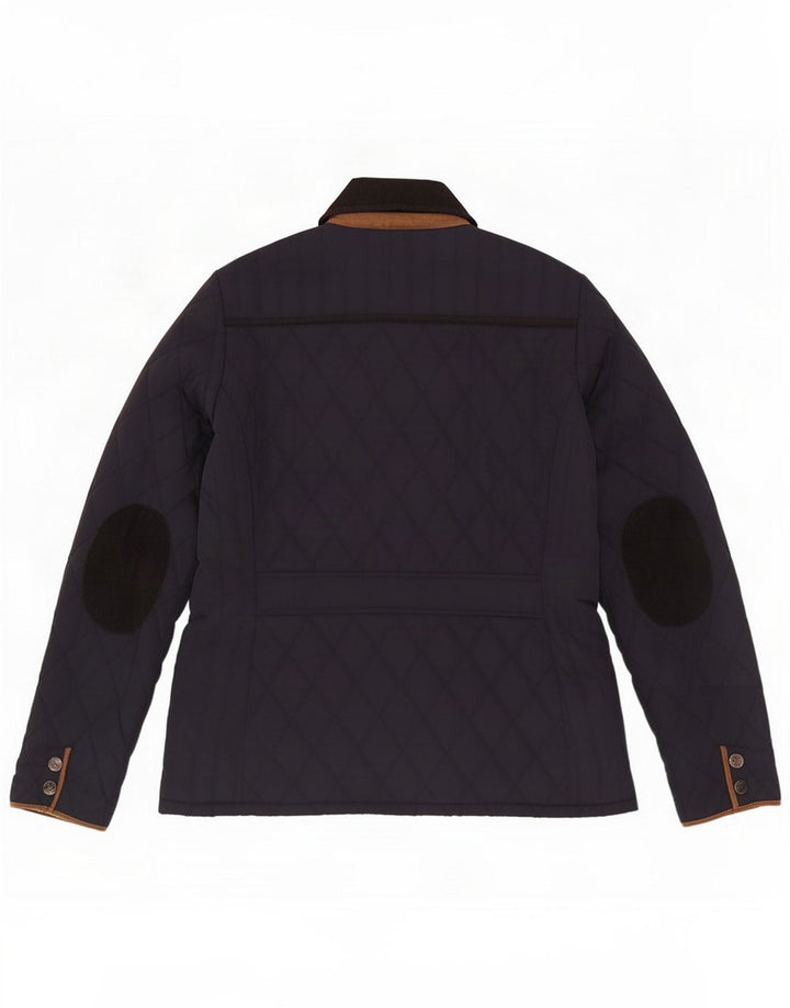 Crew Clothing Dame Quilted Jacket UK 12 Medium Navy Blue Polyester