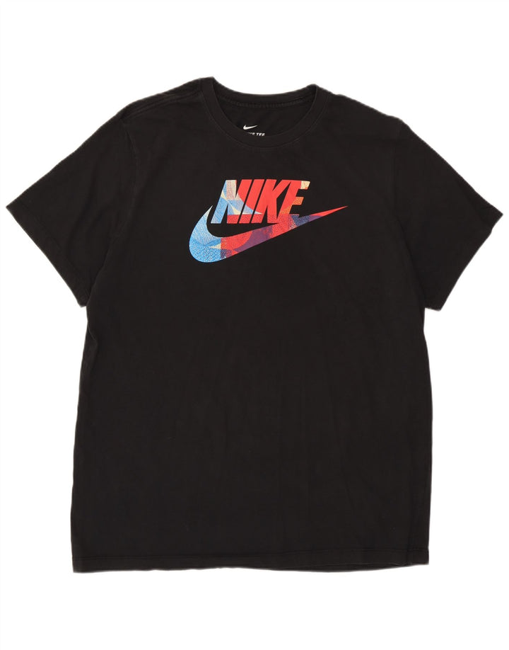 Nike grafisk T-shirt top til mænd, stor sort bomuld