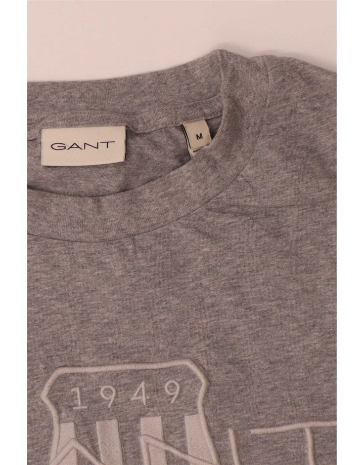 Gant Herre grafisk T-shirt Top mellemgrå bomuld