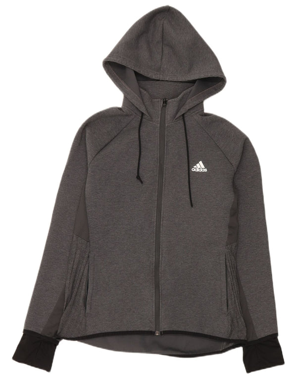 Adidas Dame Hættetrøje Sweater UK 14 Stor Grå Bomuld