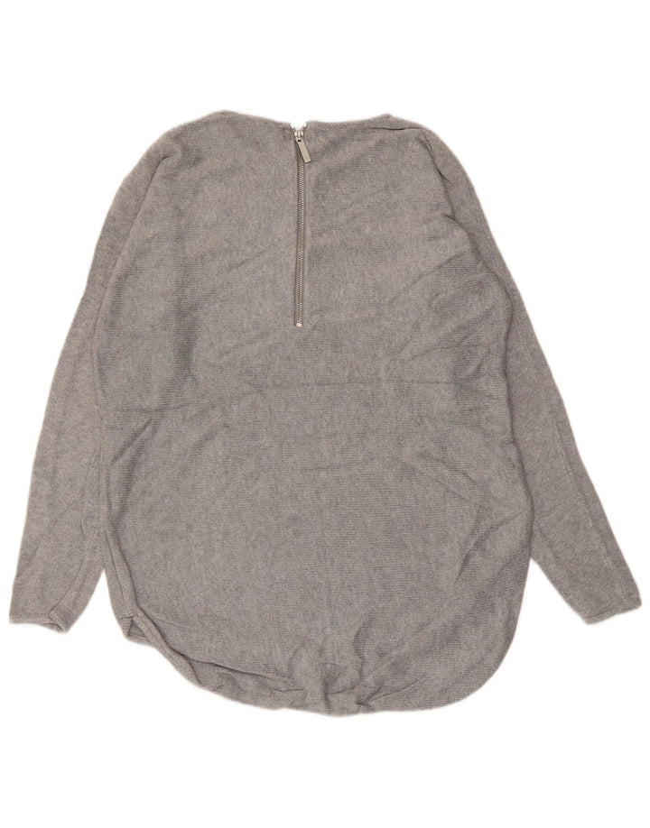 MICHAEL KORS Dame Boat Neck Jumper Sweater UK 14 Medium Grey
