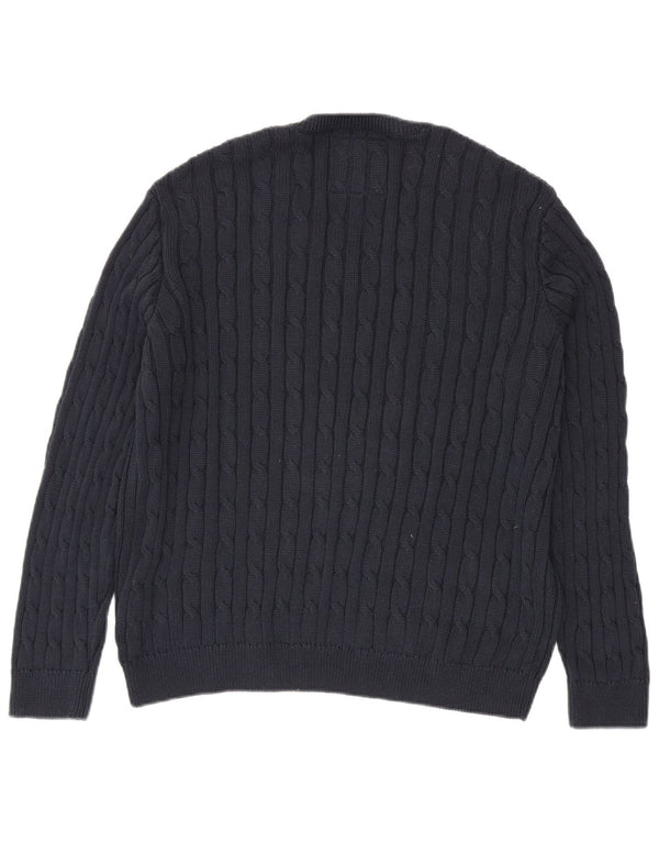 Superdry Dame Oversized V-hals sweater UK 10 Small Navy Blue