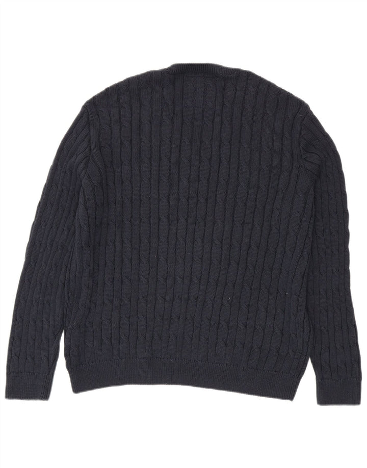 Superdry Dame Oversized V-hals sweater UK 10 Small Navy Blue