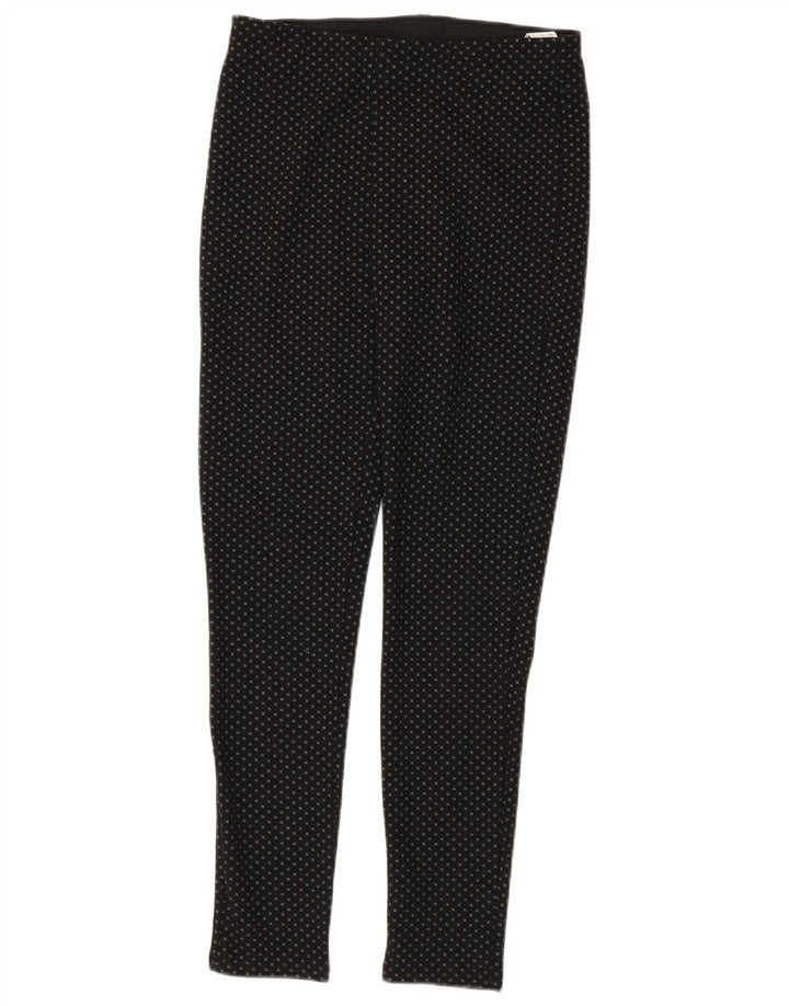 Zara Dame Slim Casual Bukser Medium W28 L28 Sort Geometrisk Polyester