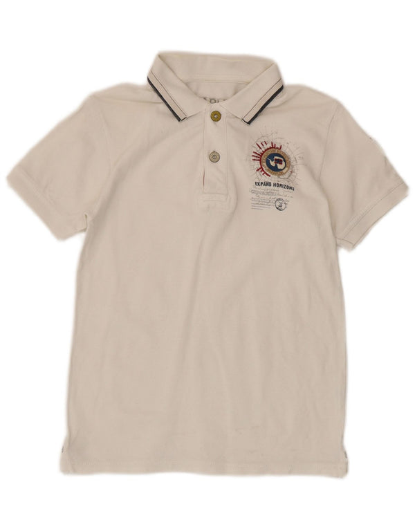 Napapijri Boys Graphic Polo Shirt 9-10 Years White