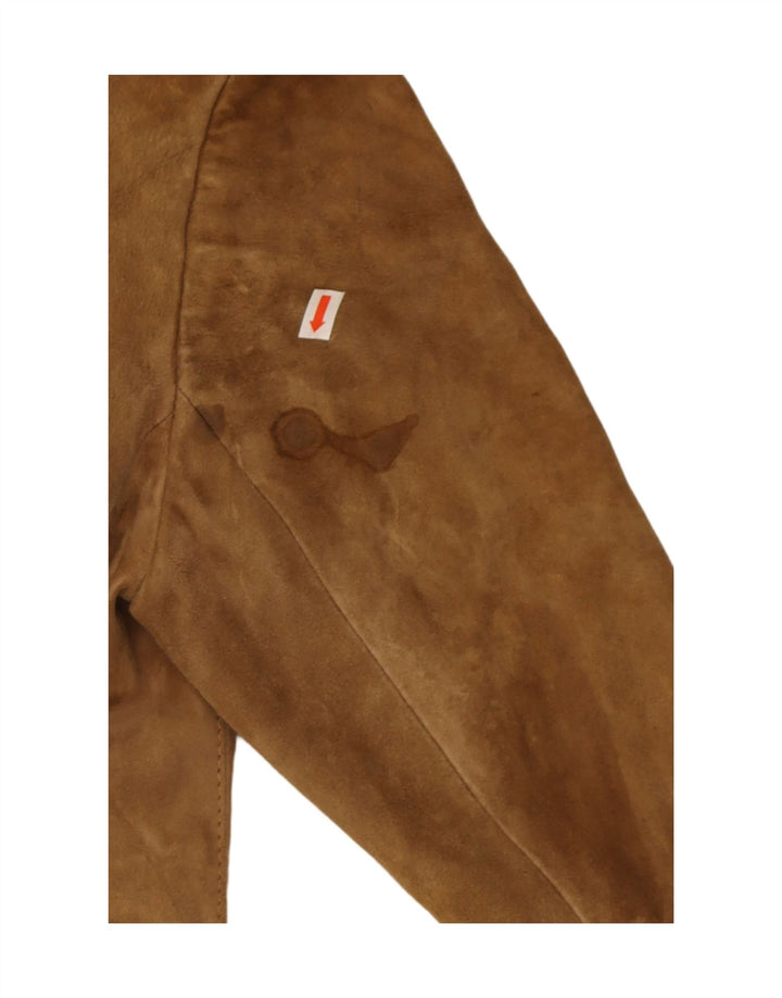 Vintage dame 3-knaps ruskindsblazerjakke UK 14 medium brun