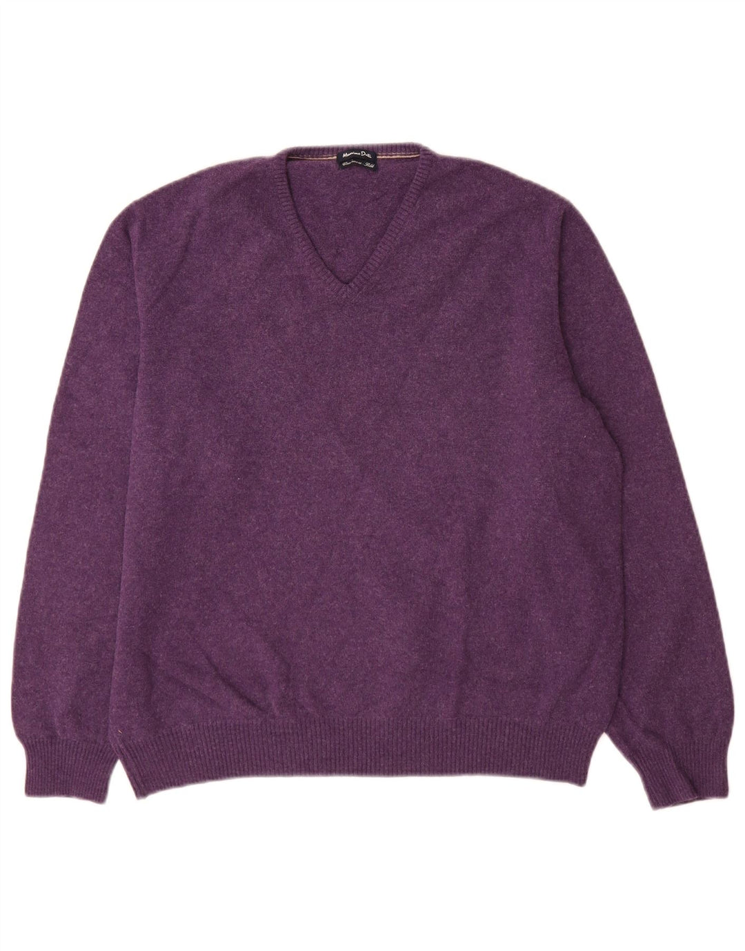 Massimo Dutti Herre V-hals sweater XL Lilla Uld