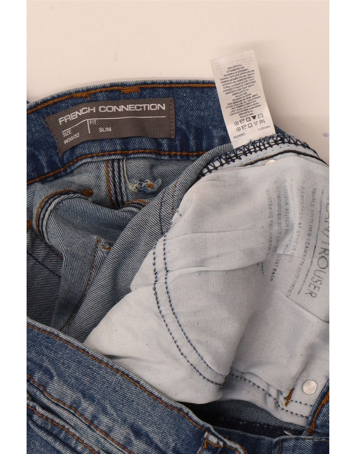 French Connection Slim Jeans til mænd W30 L32 blå bomuld