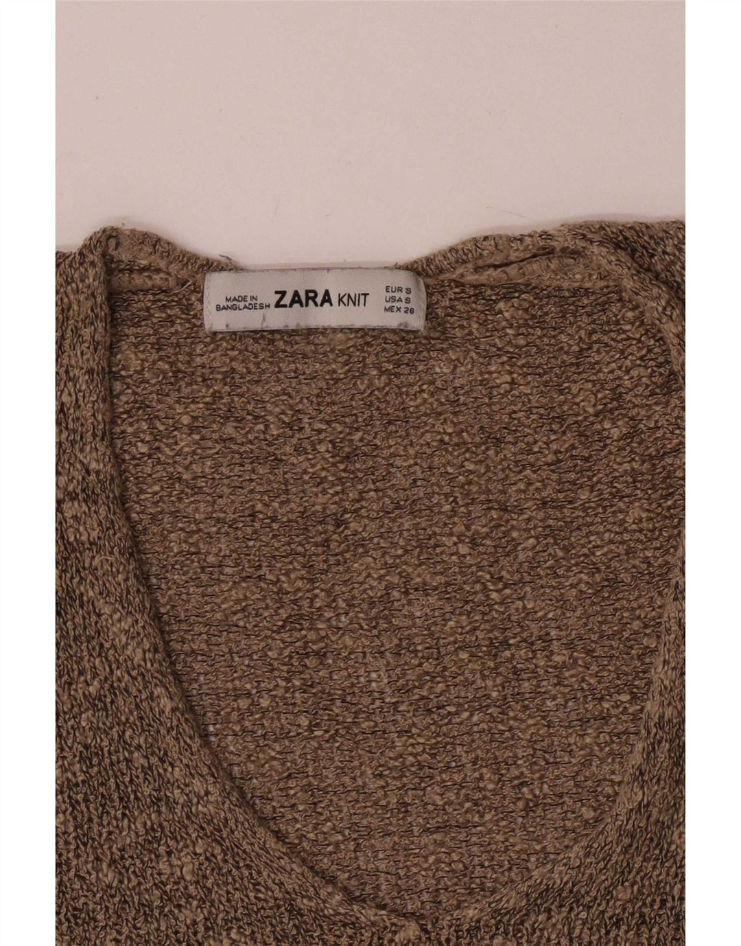 Zara Dame V-hals sweater UK 10 Lille Brun