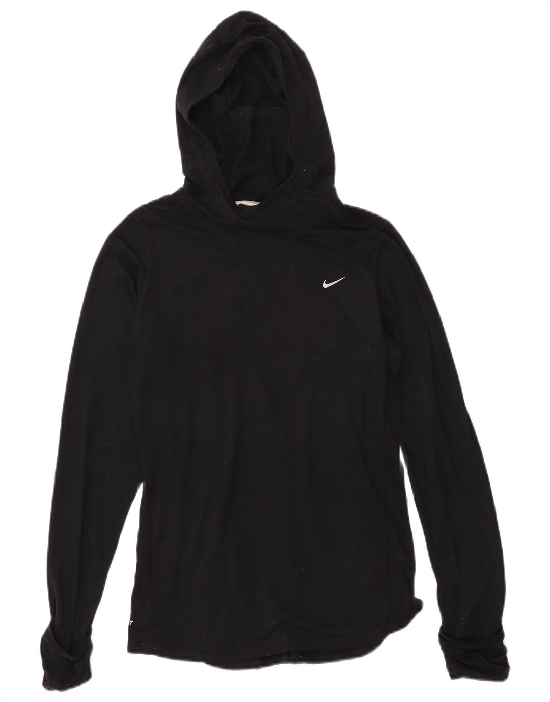 NIKE Dame Dri Fit Hættetop Langærmet UK 14 Medium Sort Polyester