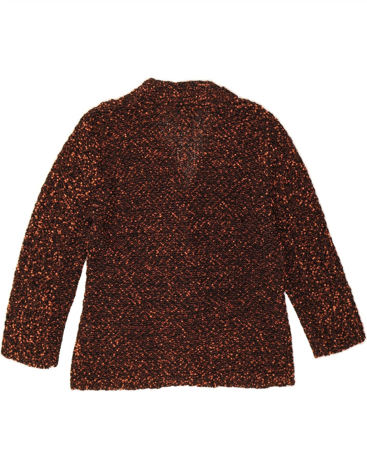 GRØN Dame Oversized 3/4-ærmet cardigantrøje UK 14 Medium Brun