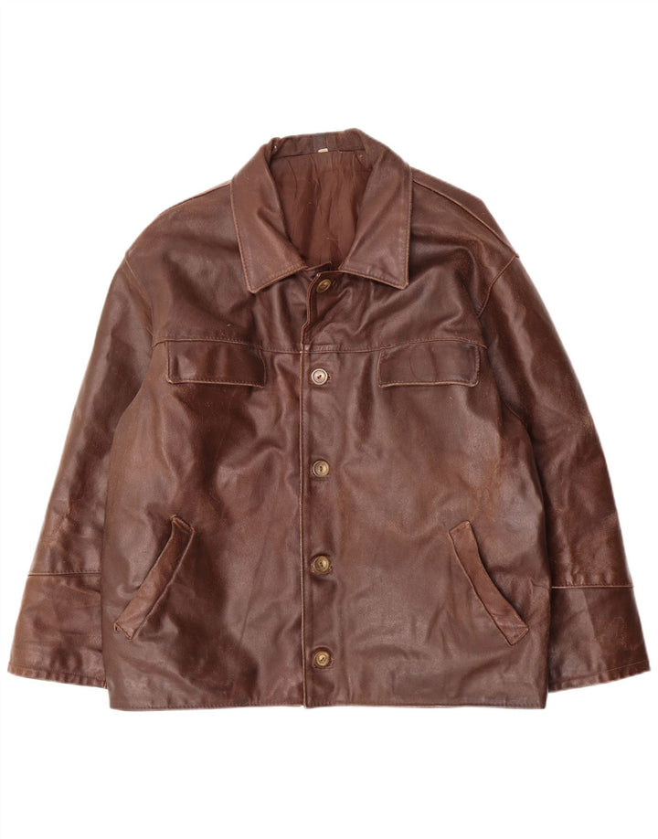 Bayside Herre Læderjakke UK 42 XL Brun Læder