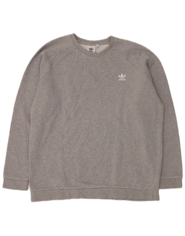 Adidas Sweatshirt Jumper til mænd XL Grå Flecked Bomuld