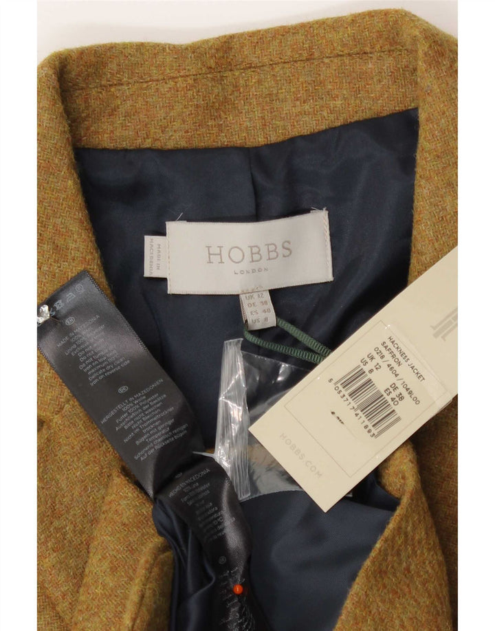 Hobbs Dame 2-knaps blazerjakke UK 12 Medium Beige Uld