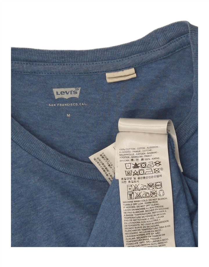 Levi's Grafisk T-shirt top til kvinder UK 12 Mellemblå bomuld