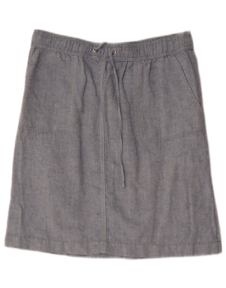 Marks & Spencer Dame Midi Skirt UK 10 Small W30 Blue Sildebenshør