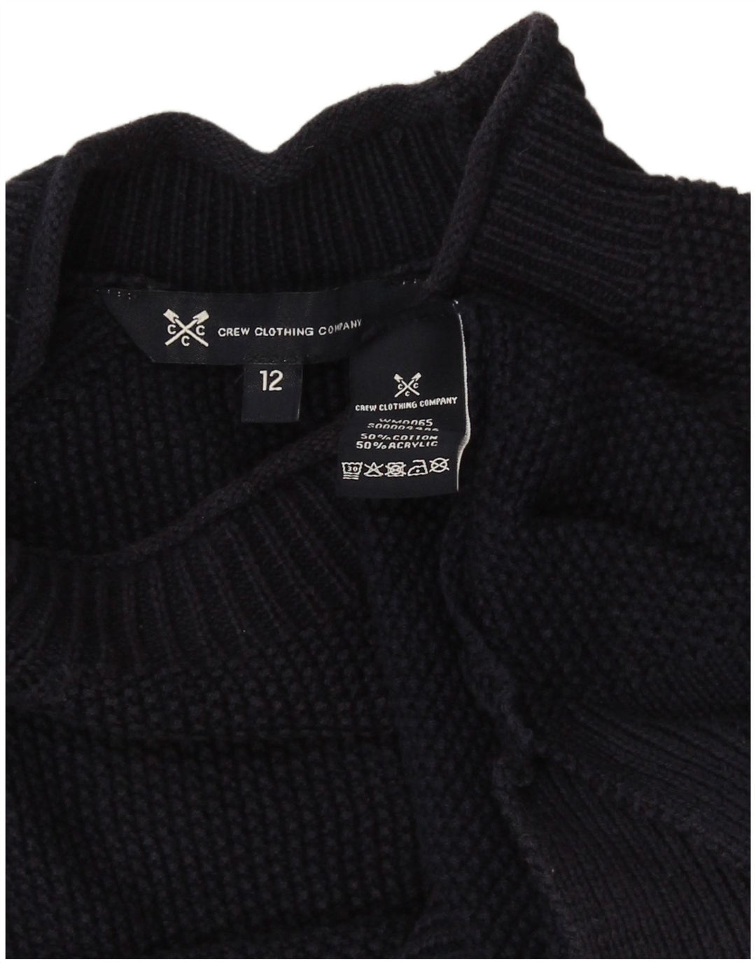 Besætningstøj Dame Turtle Neck Jumper Sweater UK 12 Medium Navy Blue