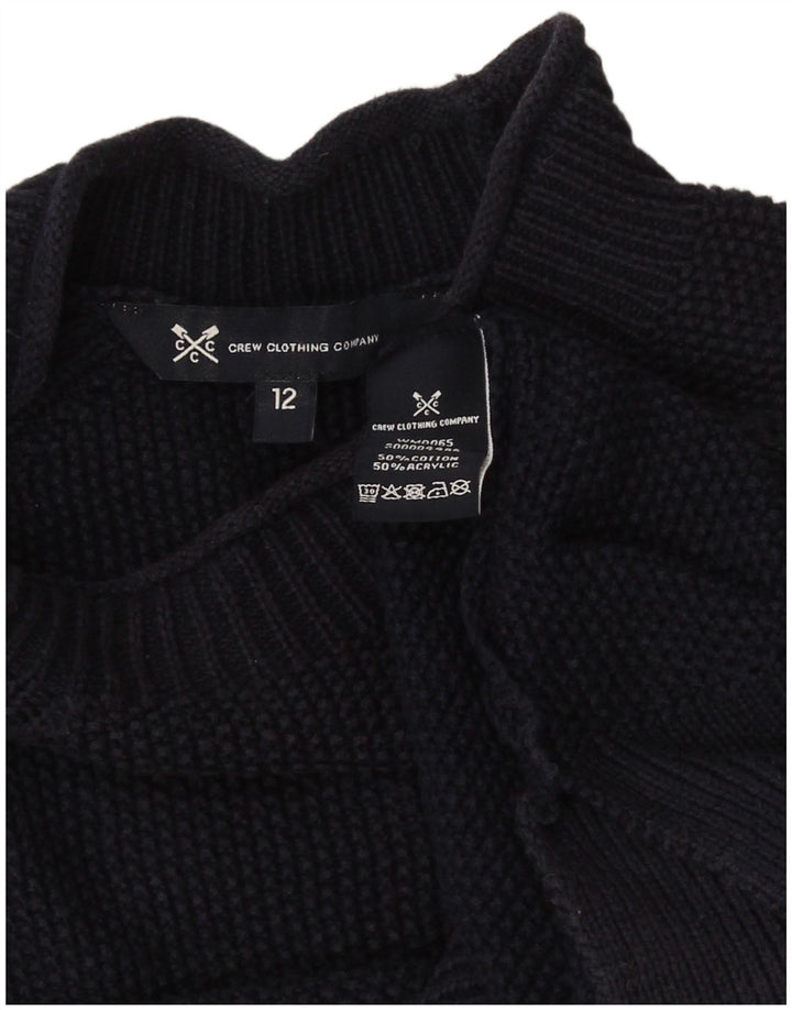 Besætningstøj Dame Turtle Neck Jumper Sweater UK 12 Medium Navy Blue