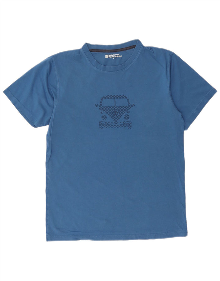 Mountain Warehouse Herre grafisk T-shirt top lille blå bomuld