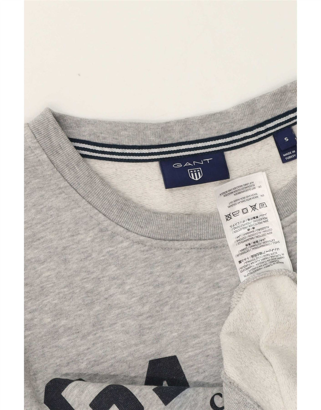 Gant grafisk sweatshirt til mænd, lille grå flækket bomuld