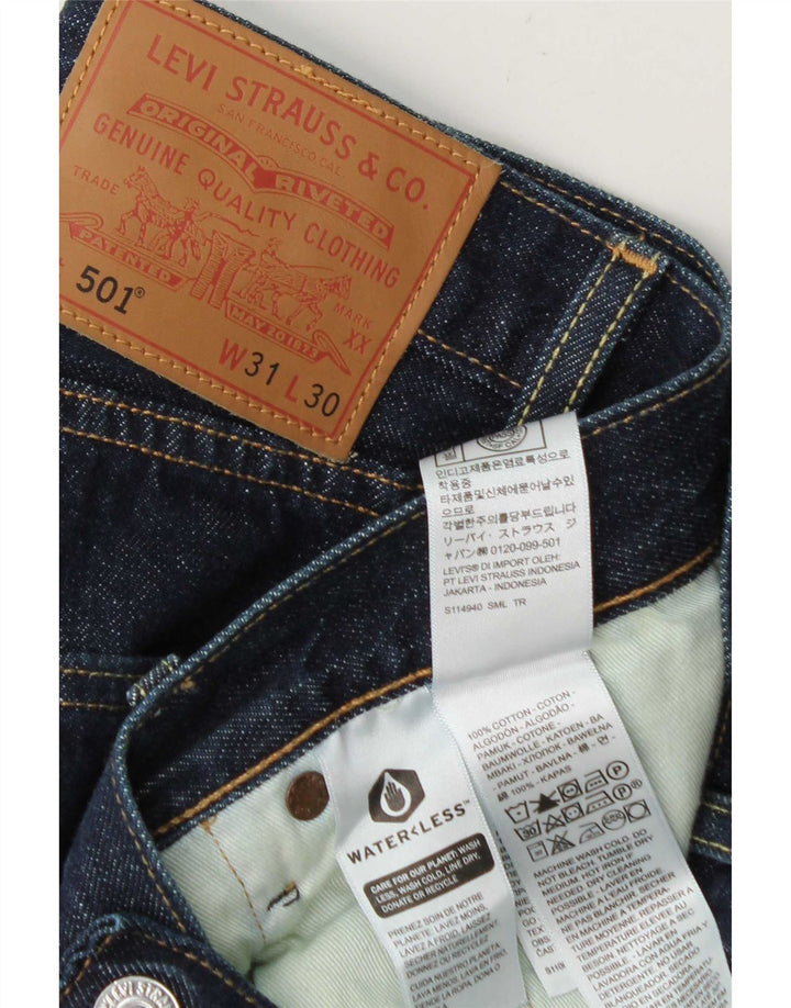 Levi's Herre 501 Straight Jeans W31 L30 Marineblå Bomuld