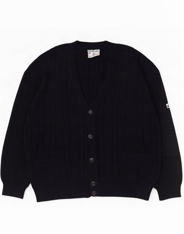 Navigare Mens Cardigan Sweater XL Navy Blue Wool