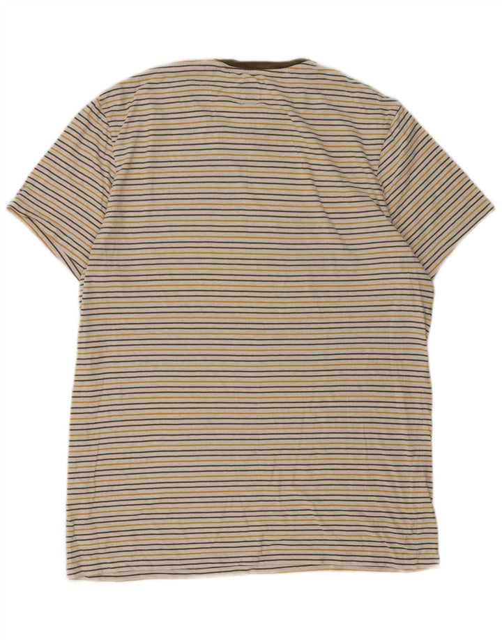 Jack Wills Herre T-Shirt Top Stor Beige Stribet Bomuld