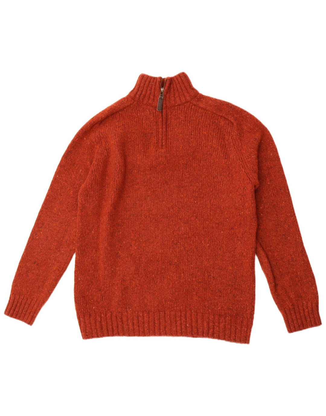 John Lewis Herre lynlås-hals sweater Medium Maroon Flecked Merino Wool