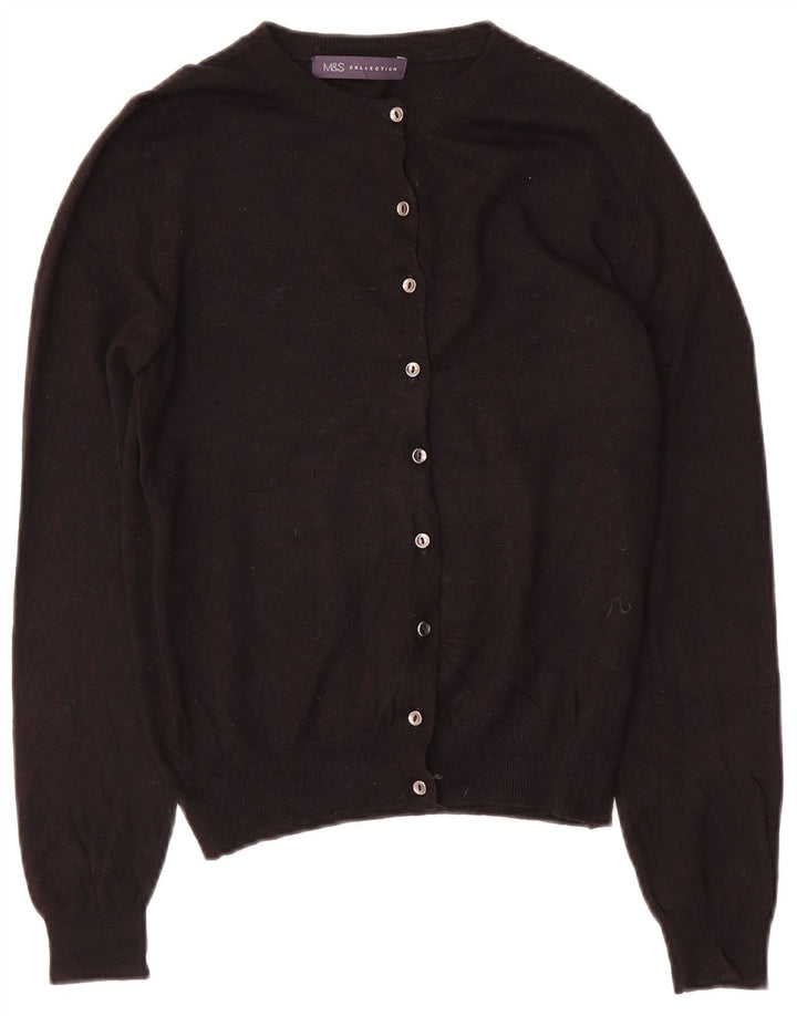 Marks & Spencer Dame Cardigan Sweater UK 8 Small Black Viscose