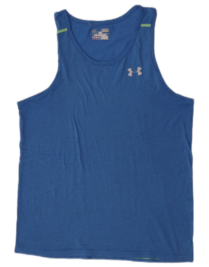 Under Armour Herre Heat Gear Vest Top Medium Blue Pinstripe