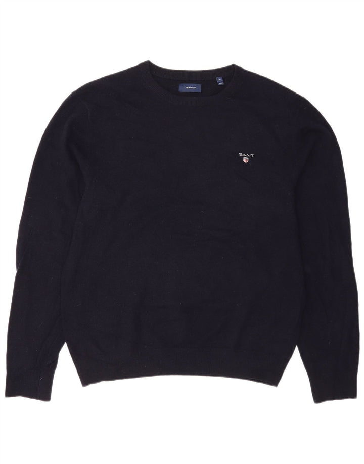 Gant Herre Boat Neck Jumper Sweater XL Navy Blue Wool