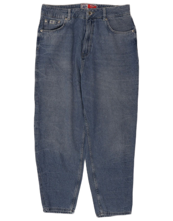 Superdry Ruby Slim Jeans med høj talje til kvinder W30 L24 blå bomuld