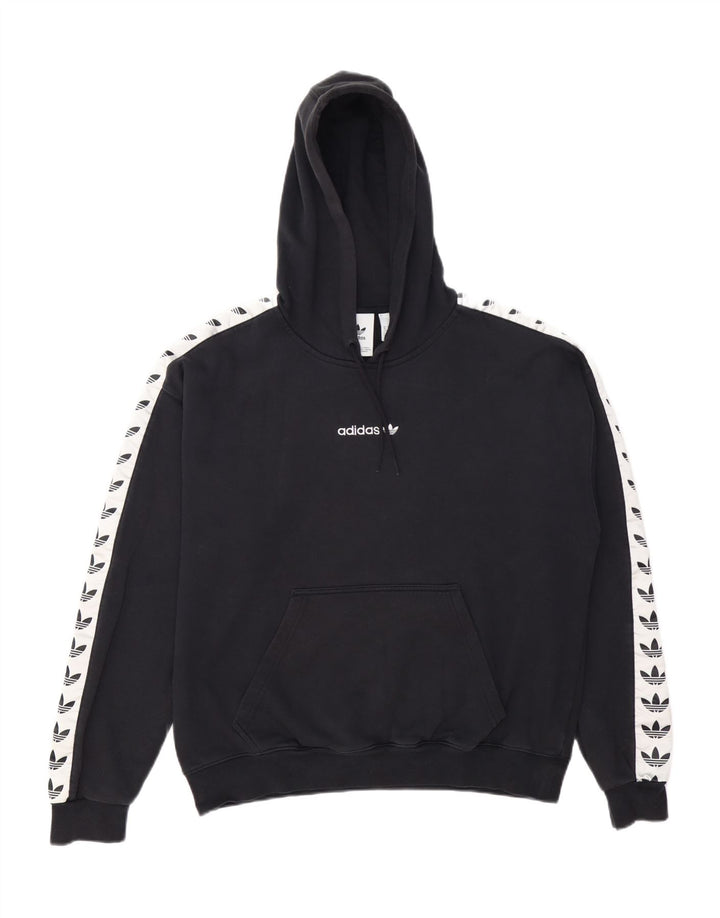 ADIDAS Grafisk hættetrøje til mænd Medium Sort Colourblock Bomuld