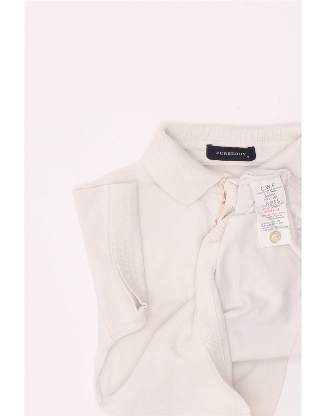 Burberry Boys poloshirt 2-3 år hvid