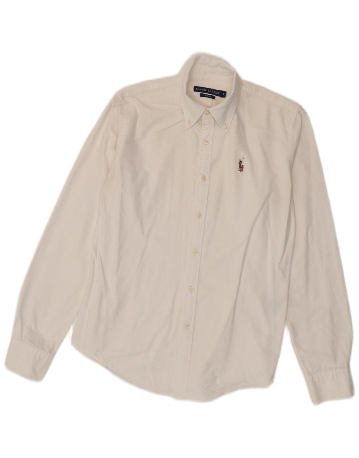 Ralph Lauren Dame Slim Fit skjorte US 6 Medium White Bomuld