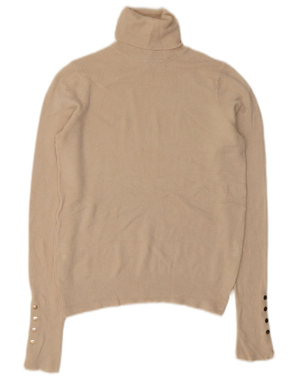 Zara Dame Rullehals Sweater UK 10 Small Beige