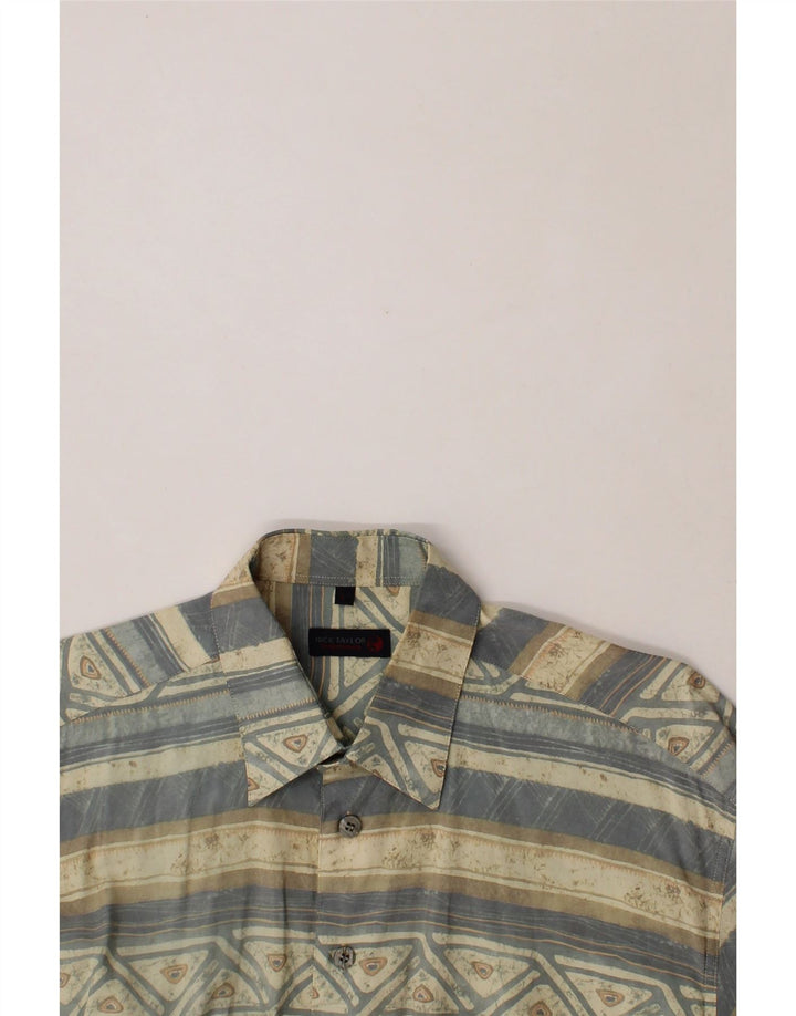 NICK TAYLOR Mens Shirt Large Blue Striped Vintage Nick Taylor and Second-Hand Nick Taylor from Messina Hembry 