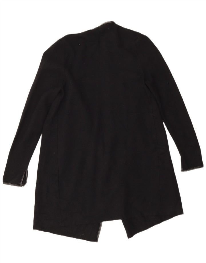 Zara Womens Longline Open Cardigan Sweater UK 14 Medium Black