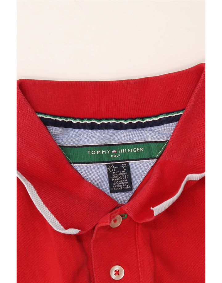 TOMMY HILFIGER Mens Golf Polo Shirt Large Red Vintage Tommy Hilfiger and Second-Hand Tommy Hilfiger from Messina Hembry 