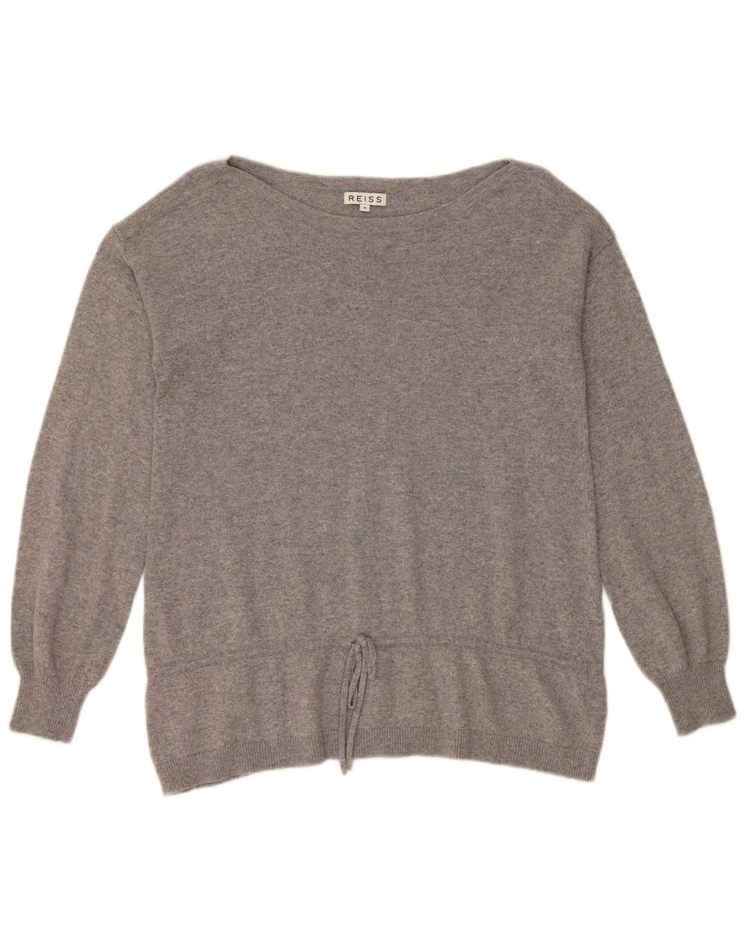 REISS Dame Boat Neck Jumper Sweater UK 14 Medium Grey Viscose